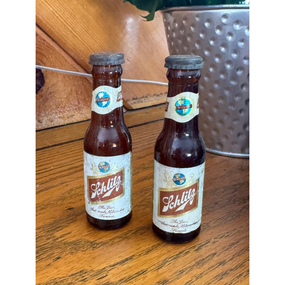 Vintage Schlitz Beer Bottle Salt & Pepper Shakers – Muth Buffalo Glass
